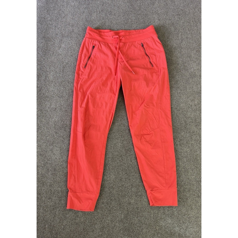 Athleta Trekkie North Jogger Womens 6 Orange Zip Pocket Performance Drawstring